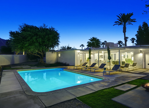 Desert Park Estates - Exterior pool nighttime